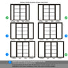 BlackRoom Divider - Soho 4 Pane Clear Glass Prefinished Door Pair with Full Glass Sides