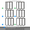 BlackRoom Divider - Soho 4 Pane Clear Glass Prefinished Door Pair with Full Glass Side