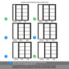 ThruEasi Black Room Divider - Soho 4 Pane Clear Glass Prefinished Door Pair with Full Glass Side