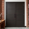 Soho 4 Panel Black Painted Internal Door Pair - Prefinished