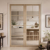 Soho Blonde Oak Internal Door Pair - Clear Glass - Prefinished