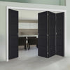 Four Folding Doors & Frame Kit - Soho 4 Panel Charcoal 3+1 - Prefinished