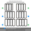 ThruEasi Room Divider - Soho 4 Pane Charcoal Clear Glass - Prefinished Door Pair with Full Glass Sides