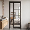 Value Single Evokit Pocket Door - Industrial Glazed - Black Primed