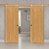 Top Mounted Stainless Steel Sliding Track & Sorrento Prefinished Oak Double Door