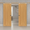 Top Mounted Stainless Steel Sliding Track & Sorrento Prefinished Oak Double Door