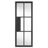 Civic Black Industrial Staffetta Quad Telescopic Pocket Doors - Reeded  Glass - Prefinished