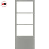 Single Sliding Door & Premium Wall Track - Eco-Urban® Staten 3 Pane 1 Panel Door DD6310G - Clear Glass - 6 Colour Options