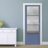 Staten 3 Pane 1 Panel Solid Wood Internal Door UK Made DD6310G - Clear Reeded Glass - Eco-Urban - Colour Options