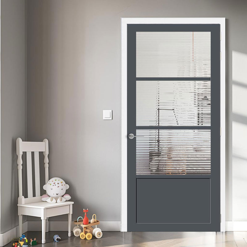Staten 3 Pane 1 Panel Solid Wood Internal Door UK Made DD6310G - Clear Reeded Glass - Eco-Urban - Colour Options