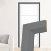 Made to Size Thruframe Interior Stormy Grey Primed MDF Door Lining Frame and Modern Architrave Set - Suits Single Doors