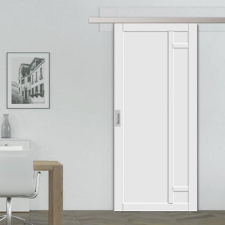 Image: Single Sliding Door & Premium Wall Track - Eco-Urban® Suburban 4 Panel Door DD6411 - 6 Colour Options