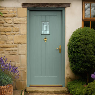 Image: Suffolk Oak External Front Door - Part Obscure Double Glazing - Colour Options