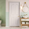 Swept Top Lightly Grained Internal PVC 4 Panel Door - Suitable for Bathrooms