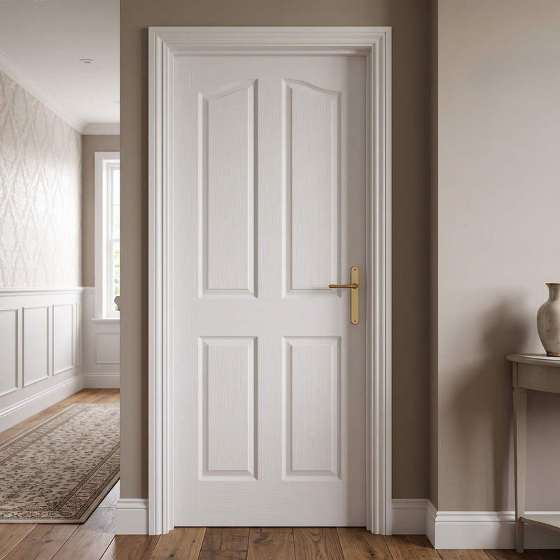 Swept Top Lightly Grained Internal PVC 4 Panel Door
