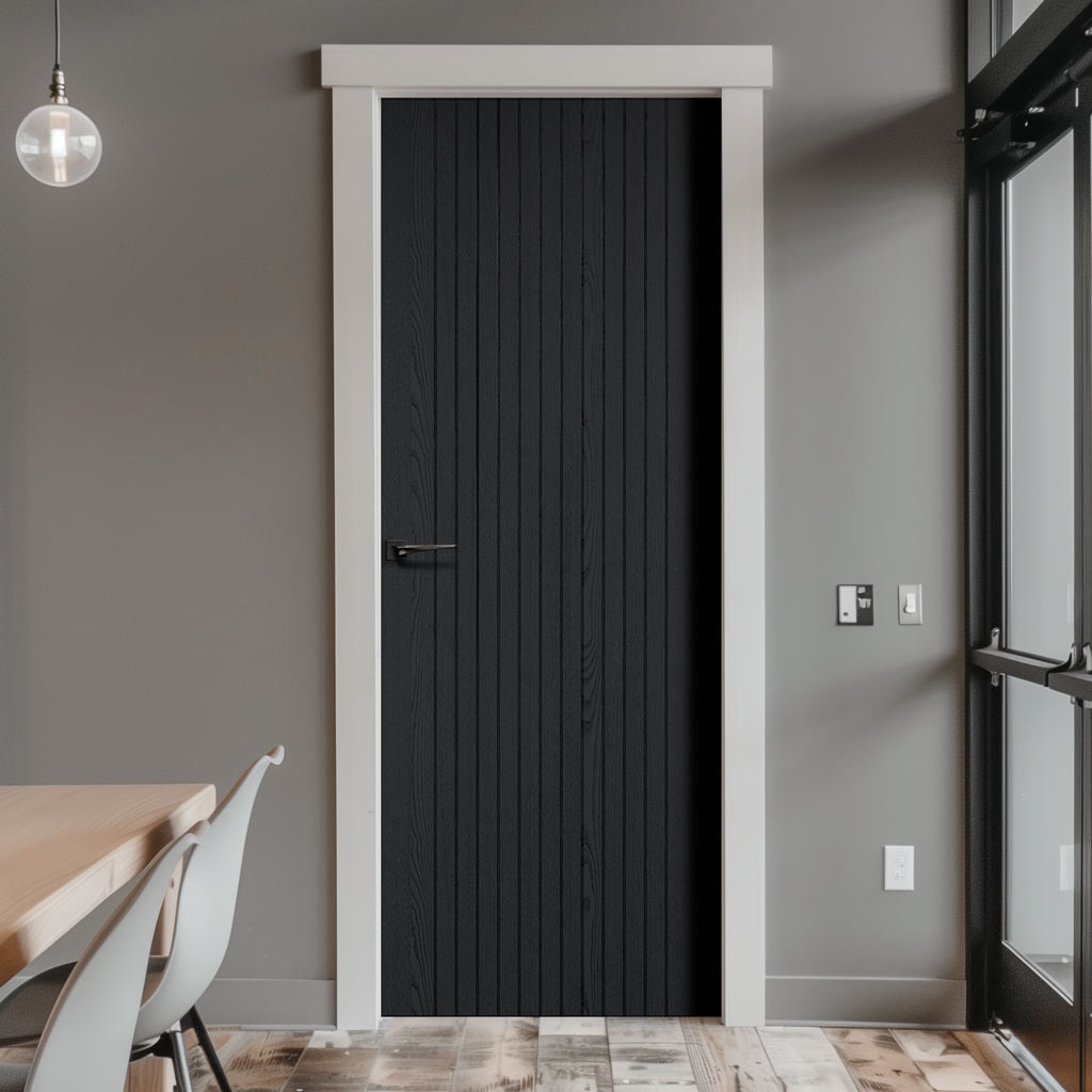 Fire Rated Internal Door - Sydney Black Door - Laminated - Prefinished