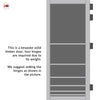 Chord Solid Wood Internal Door UK Made  DD0110T Tinted Glass - Mist Grey Premium Primed - Urban Lite® Bespoke Sizes