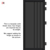 Tula Solid Wood Internal Door Pair UK Made DD0104T Tinted Glass - Shadow Black Premium Primed - Urban Lite® Bespoke Sizes