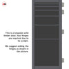 Revella Solid Wood Internal Door UK Made  DD0111T Tinted Glass - Stormy Grey Premium Primed - Urban Lite® Bespoke Sizes