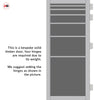 Revella Solid Wood Internal Door UK Made  DD0111T Tinted Glass - Mist Grey Premium Primed - Urban Lite® Bespoke Sizes