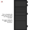 Amoo Solid Wood Internal Door UK Made  DD0112T Tinted Glass - Shadow Black Premium Primed - Urban Lite® Bespoke Sizes