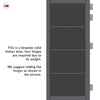 Florence Solid Wood Internal Door UK Made  DD0114T Tinted Glass - Stormy Grey Premium Primed - Urban Lite® Bespoke Sizes