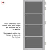Florence Solid Wood Internal Door Pair UK Made DD0114T Tinted Glass - Mist Grey Premium Primed - Urban Lite® Bespoke Sizes