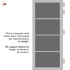 Florence Solid Wood Internal Door UK Made  DD0114T Tinted Glass - Mist Grey Premium Primed - Urban Lite® Bespoke Sizes