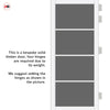 Florence Solid Wood Internal Door UK Made  DD0114T Tinted Glass - Cloud White Premium Primed - Urban Lite® Bespoke Sizes