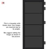 Florence Solid Wood Internal Door UK Made  DD0114T Tinted Glass - Shadow Black Premium Primed - Urban Lite® Bespoke Sizes