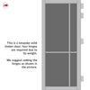 Lerens Solid Wood Internal Door UK Made  DD0117T Tinted Glass - Mist Grey Premium Primed - Urban Lite® Bespoke Sizes