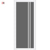 Milano Solid Wood Internal Door UK Made  DD0101T Tinted Glass - Cloud White Premium Primed - Urban Lite® Bespoke Sizes