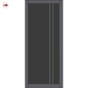 Milano Solid Wood Internal Door UK Made  DD0101T Tinted Glass - Stormy Grey Premium Primed - Urban Lite® Bespoke Sizes