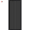 Galeria Solid Wood Internal Door UK Made  DD0102T Tinted Glass - Shadow Black Premium Primed - Urban Lite® Bespoke Sizes