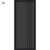 Bella Solid Wood Internal Door UK Made  DD0103T Tinted Glass - Shadow Black Premium Primed - Urban Lite® Bespoke Sizes