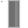 Bella Solid Wood Internal Door Pair UK Made DD0103T Tinted Glass - Cloud White Premium Primed - Urban Lite® Bespoke Sizes