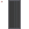 Tula Solid Wood Internal Door Pair UK Made DD0104T Tinted Glass - Stormy Grey Premium Primed - Urban Lite® Bespoke Sizes