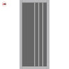 Tula Solid Wood Internal Door Pair UK Made DD0104T Tinted Glass - Mist Grey Premium Primed - Urban Lite® Bespoke Sizes