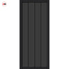 Adiba Solid Wood Internal Door UK Made  DD0106T Tinted Glass - Shadow Black Premium Primed - Urban Lite® Bespoke Sizes