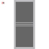 Adina Solid Wood Internal Door UK Made  DD0107T Tinted Glass - Mist Grey Premium Primed - Urban Lite® Bespoke Sizes
