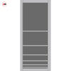 Chord Solid Wood Internal Door UK Made  DD0110T Tinted Glass - Mist Grey Premium Primed - Urban Lite® Bespoke Sizes