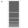 Chord Solid Wood Internal Door UK Made  DD0110T Tinted Glass - Cloud White Premium Primed - Urban Lite® Bespoke Sizes