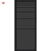 Revella Solid Wood Internal Door UK Made  DD0111T Tinted Glass - Shadow Black Premium Primed - Urban Lite® Bespoke Sizes