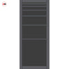Revella Solid Wood Internal Door UK Made  DD0111T Tinted Glass - Stormy Grey Premium Primed - Urban Lite® Bespoke Sizes