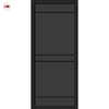 Ebida Solid Wood Internal Door UK Made  DD0113T Tinted Glass - Shadow Black Premium Primed - Urban Lite® Bespoke Sizes
