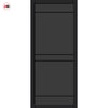 Ebida Solid Wood Internal Door UK Made  DD0113T Tinted Glass - Shadow Black Premium Primed - Urban Lite® Bespoke Sizes