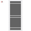 Ebida Solid Wood Internal Door UK Made  DD0113T Tinted Glass - Cloud White Premium Primed - Urban Lite® Bespoke Sizes
