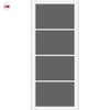 Florence Solid Wood Internal Door UK Made  DD0114T Tinted Glass - Cloud White Premium Primed - Urban Lite® Bespoke Sizes