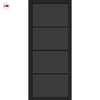 Florence Solid Wood Internal Door UK Made  DD0114T Tinted Glass - Shadow Black Premium Primed - Urban Lite® Bespoke Sizes