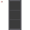 Iretta Solid Wood Internal Door Pair UK Made DD0115T Tinted Glass - Stormy Grey Premium Primed - Urban Lite® Bespoke Sizes